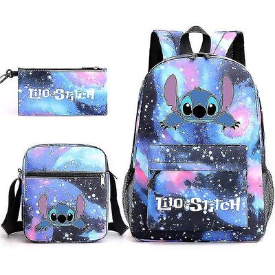 Stitch Stitch painettu koululaukku Kolmiosainen setti ala- ja yläasteen koululaukku olkalaukku olkapää