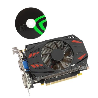 Cremlank GTX1050TI 4GB DDR5 128BIT grafikkort Single Cooling Fan God varmespredning HDMI-kompatibelt VGA DVI Computer Gaming skjermkort for PC Svart
