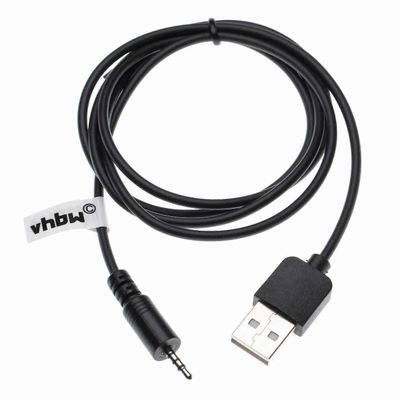USB-Ladekabel yhteensopiva JBL Synchros E30, J56, E50BT, J56BT, E40, E50, E40BT Kopfhrer - Kaapeli USB auf 2,5 mm Klinkenstecker, 100 cm Schwarz Mu...