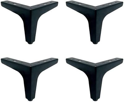 Barsinfi Møbler Ben 10cm sofa ben, sæt af 4 møbler ben trekantede metal kabinet ben sort udskiftning møbler Ben til sofa møbler stol bord