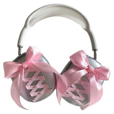 1 pari AirPods Max Clear Case Ribbon Design -kuulokkeiden TPU-holkille Punainen