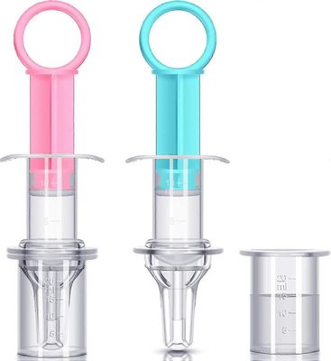 2 kpl Vauvan oraalinen ruokintaruisku Vauvan nestesyöttölaitteen annostelija tuttipäällä, joka sopii vauvoille Vastasyntyneet (sininen ja vaaleanpu...