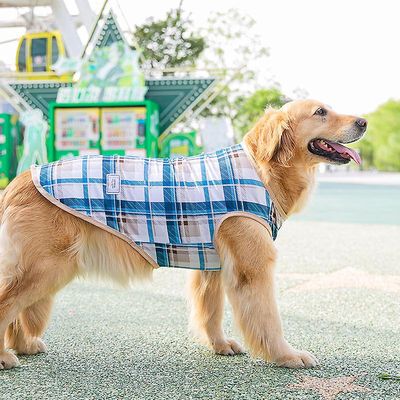 Ceyue Plaid hund tøj tynd trykt vest medium og stor hund tøj 3 8XL