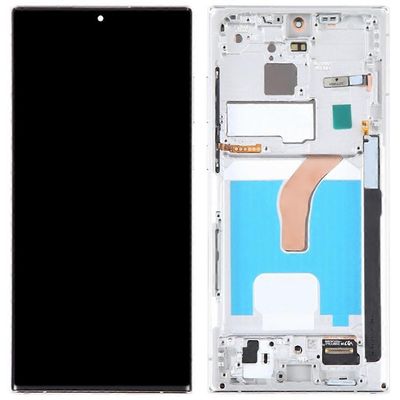Samsung Galaxy S22 Ultra 5G S908 Grade C LCD-näyttö ja digitointikokoonpano + kehysosa (TFT) (W Hopea Silver