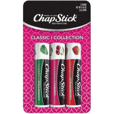 Chapstick Classic I Collection Variety Pack huulirasva, kirsikka, mansikka ja viherminttu, 0,15 oz x 3 ea