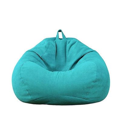 Papupussin päällinen Big Cotton Pellava Lazy Beanbag Tuoli Sohvan päälliset Puff Relax Lounge sohva sininen 80x90cm
