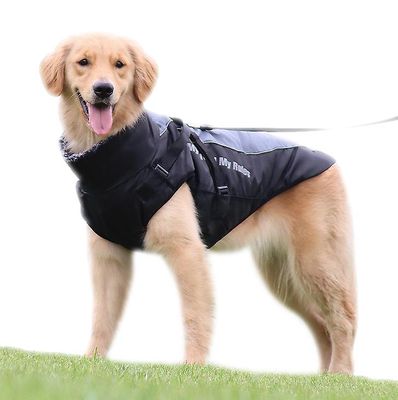 Yunshu Pet Tøj Hund Vinter Varm Jakke Vindtæt Nat Reflekterende Fleece Vest GRÅ XL