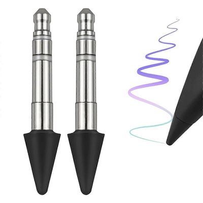 2PCS ohut kynänkärkien vaihto, reaaliaikainen herkkyyden vaihtokärjet sopivat ohuille Musta