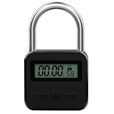 Metal Timer Lock LCD-skærm Multifunktions elektronisk tid 99 timer Maks. Timing Usb genopladelig Ti