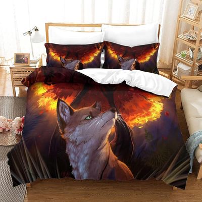 Kerota Art Fox D pussilakanavuodevaatteet Pehmeä mikrokuitupäällinen lapsille Teini-ikäiset Aikuiset Vanhukset, palasetti vetoketjusulkimella Do Do...