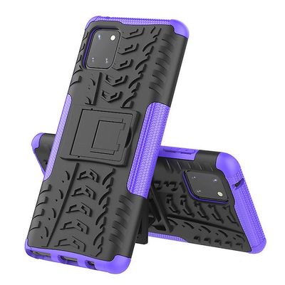 Stødsikker rustning sag for Samsung note10 lite/m60s/a81 med støttefod all inclusive dække lilla rpc1821