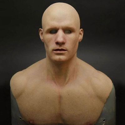 Lateksi mies kasvosuoja mies naamiointia koko pään naamio Cosplay Halloween Party Prop Kalju