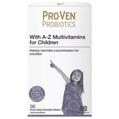 Proven Probiotics ProVen Probiootit Lactobacillius &; Bifidus AZ-multivitamiinien kanssa Lasten välilehdet 30