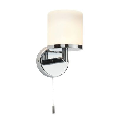 Endon Collection Lighting Lipco 1 Lys Badeværelse Væg Lys Chrome IP44 med Opal Glas, G9
