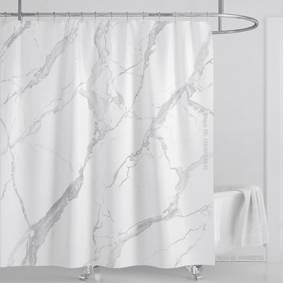 Marmori vedenpitävä suihkuverho koukuilla, painettu pestävä suihkuverho, kodin sisustus, L180xK180cm ~ 03728