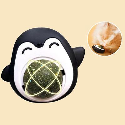 Unbrand Söpö pingviini kissa kissanminttu lelut pallo seinä tikku hampaiden puhdistus kissan kissanminttu lelu Musta