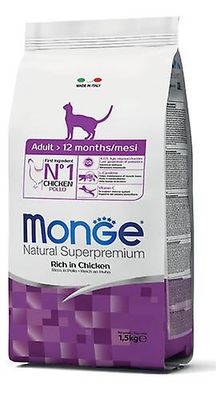 Aikuinen kissa - Monge Natural Superpremium Dry Cat 10 kg