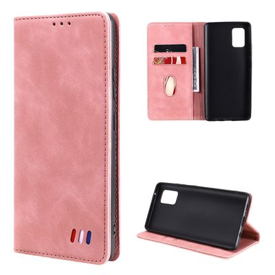 Etui til Samsung Galaxy A41 Cover Magnetic Closure Wallet Book Flip Folio Stand View Læder cover Stødsikker - Rosegold