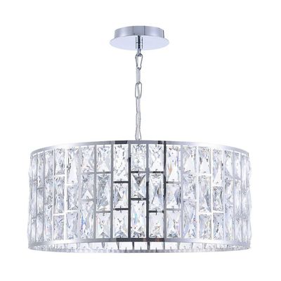 Maytoni Lighting Gelid Lysekrone Cylindrisk Vedhæng Chrome &Crystal, 4 Lys, E27