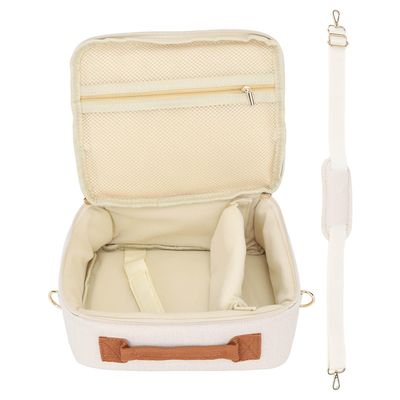 Favrison Kamera bag stor kapasitet fortykket polstring Justerbar stropp håndtak glidelås kamera tilfelle for cp910 1200 1300 dslr Beige