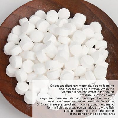 Happihiukkaset kestävät happea vapauttavat kalastussyötti karpin lisäaineet Tabletit Käytännöllinen kalastus Valkoinen