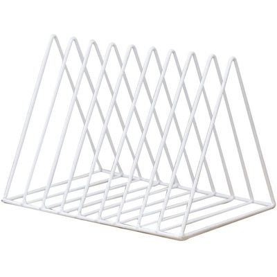 Ksalfye Trekantet Fil Storage Rack Diverse Storage 9 sektioner Desktop Hvid