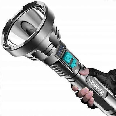 100000lm ladattava vedenpitävä LED-taskulamppu musta