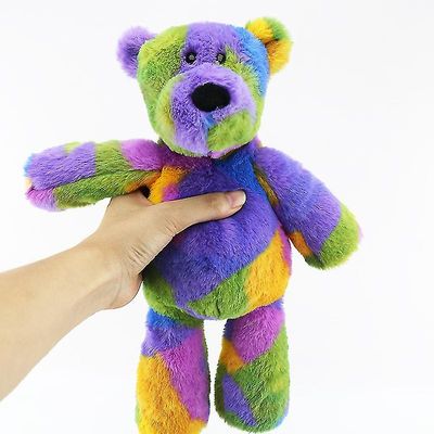Zhuopai Børns plyslegetøj til børn Sød regnbuekanin enhjørning plys legetøj Colorful Bear35cm