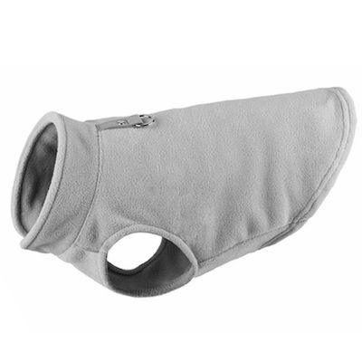 Dog Jacket Coat Lämmin villapaita fleece-koirantakki O-rengashihnalla - Talvi pieni koiran villapaita Xs-L Harmaa