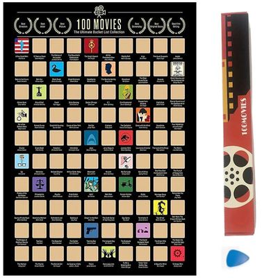 Sztlv 100 Movie Scratch Off Poster Må se filmer Top Films Of All Time Bucket List Unik gave til menn og kvinner Filmelskere