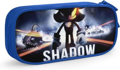 Kerota Sonic Vs Shadow The Hedgehog Pencil Pen Case Leveä lyijykynäpussi vetoketjulla vetoketjulla koulutytöille Pojille Teini-ikäiset Aikuiset Kai...