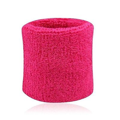 2stk farverige Unisex Sport Sweatband armbånd Bomuld håndledsbeskytter Kører Rose rød