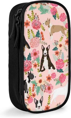 Kerota Bullterrieri mustavalkoinen kukka koiran kukat vaaleanpunainen penaali SAOE000499 VÄRI One Size
