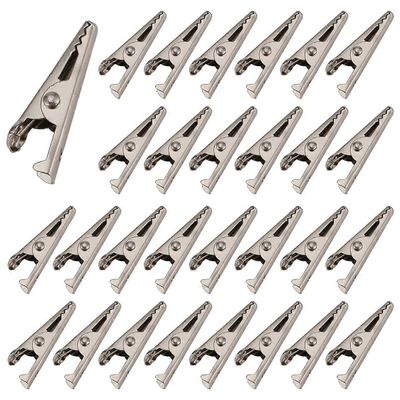 100PCS 1.06IN / 27mm minimetallialligaattoripidikkeet, krokotiilikiinnikkeet Hopea