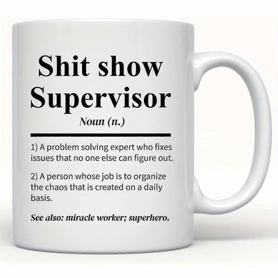 1 kpl, Sh*t Show Supervisor -muki, lahja minulle, tiimipäällikkö lahja, johtajan lahja, kiitoslahja, 11 unssin keraaminen kahvimuki, kesä talvi Val...