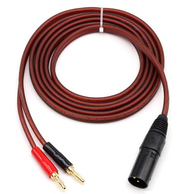XLR-banaanikaiutinkaapeli, XLR 3-nastainen uros-kaksoisbanaanipistoke äänikaapeli, kullattu 4 mm: n pistoke t Kuten