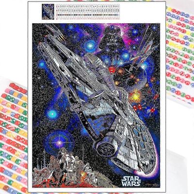 5d Diy Timanttimaalaus Tähtien sota Millennium Falcon Avaruusalus Sarjakuva Ristipisto kirjonta Mosaiikki Pyöreä käsintehty koti 2655 20x25cm