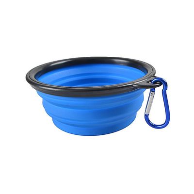 1000ml Sammenklappelig Hund Pet Folding Silikone Skål, Blå Farve
