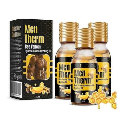 1-3kpl Mentherm Bee Venom Gynecomastia Heating Oil, Men Therm Bee Venom, Chest 3pcs