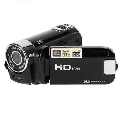 16X zoom digitaalinen videokamera digitaalinen videokamera Full HD vloggauskameranauhuri 1080P 2,7 tuuman mini DV-kamera Musta
