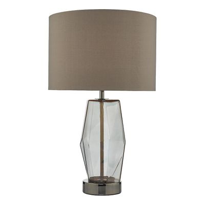 Dar Lighting Mubina Touch Bordlampe Sort Krom røget glas med skygge
