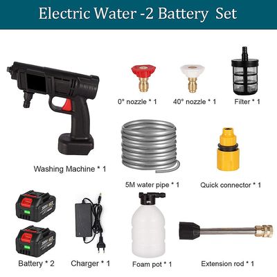 Bicaco 30bar elektrisk vannpistol hage vanning bil rengjøring håndholdt trådløs rengjøring elektroverktøy for makita 18v batteri bilvask 2 Batteri