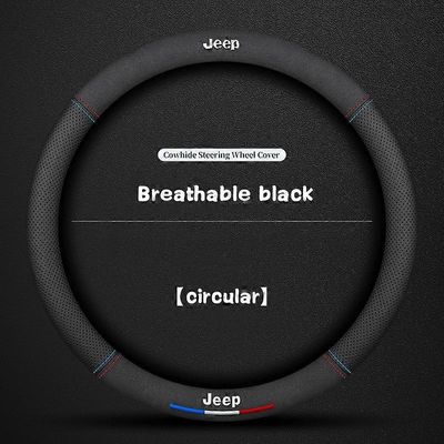 Automaattinen ohjauspyörän kansi 3D-kohokuviointi Jeep Grand Cherokee WK2: lle KL Wrangler JK Renegade Commander Compass -auton lisävarusteet breat...