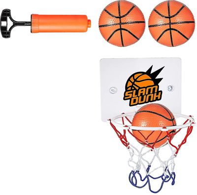 Crexa mini basketball hoop sett inkluderer mini basketball hoop sett med 2 stk baller og inflasjon pumpe for soverom toalett kontor desktop basketb