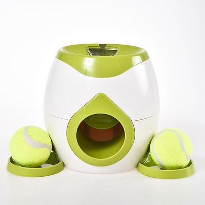 Pet Automatisk Tennis Ball Launcher Dog Toy Grønn