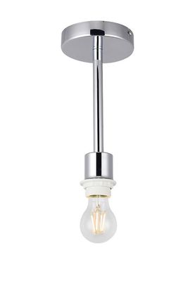 Inspired Lighting Baymont poleret Krom 1 lys E27 Universal Semi Flush Loft Fixture, velegnet til et stort udvalg af nuancer