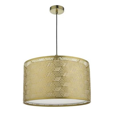 Dar Lighting Tino Cylindrisk Easy Fit Vedhæng Lys Skygge Guld