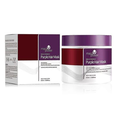 Maca Power Purple Hair Mask Professional neutraloi messingin ja keltaiset sävyt vaaleille hopeanharmaille korostetuille hiuksille 3PCS