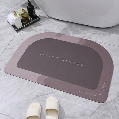 Super absorberende bademåtte Hurtig tørring Badeværelse Tæppe Skridsikker Indgang Doormat Nappa Hud Gulvmåtter Toilet Carpet Home Decor 02 rød 50x80cm