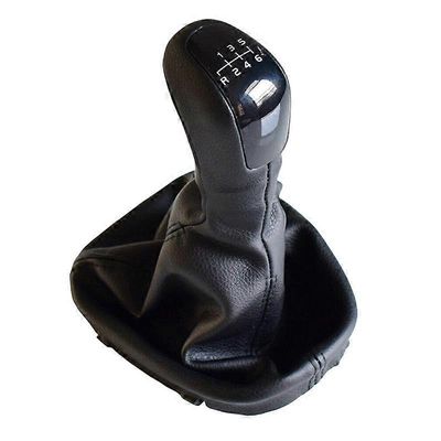 6-vaihteinen vaihdekepin nupin nahkakotelo - C-luokka D5F4 W203 Musta